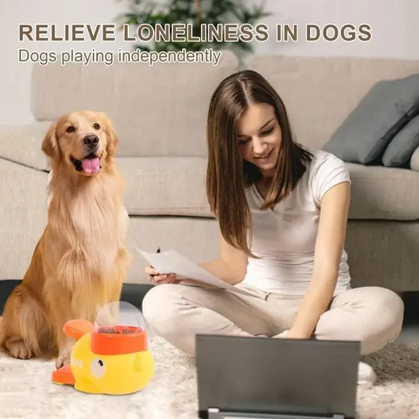 Dog Puzzle Feeder Interactive Pet Food Treat Dispenser Cartoon Duck Design Anti-slip Pet Automatic Feeder Toys for Dog Training - Image 4