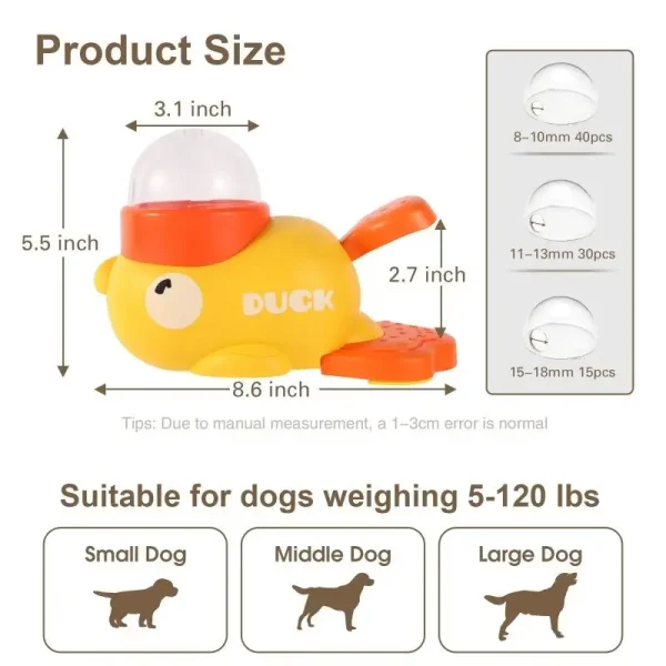 Dog Puzzle Feeder Interactive Pet Food Treat Dispenser Cartoon Duck Design Anti-slip Pet Automatic Feeder Toys for Dog Training - Image 5