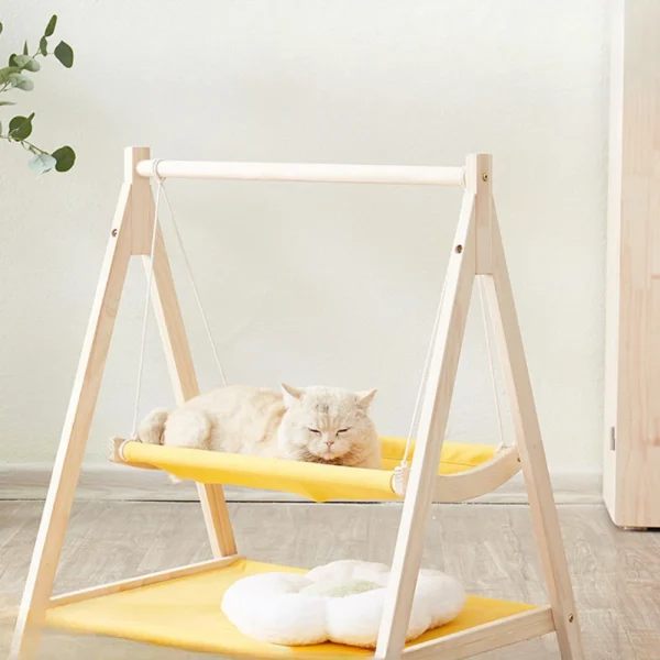 Dual-Layer Pet Hammock Comfortably Cats Swing Indoor Delicate Rest Area Thickened Cradle Multifunctional Light Luxury Cat Bed - Image 4