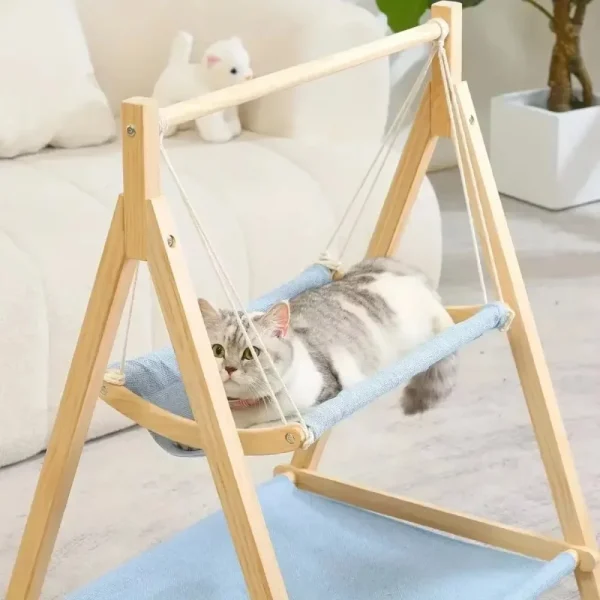 Dual-Layer Pet Hammock Comfortably Cats Swing Indoor Delicate Rest Area Thickened Cradle Multifunctional Light Luxury Cat Bed - Image 5