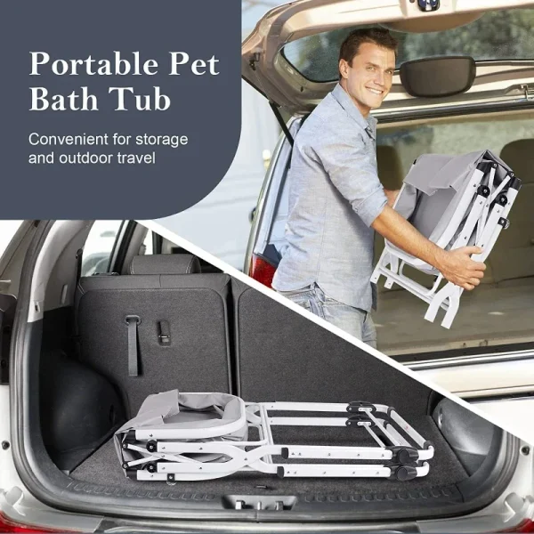 Household Foldable Dog and Cat Bath Basin Adjustable Height Pet Bath Tub Available Indoors and Outdoors Portable Dog Bath - Image 5