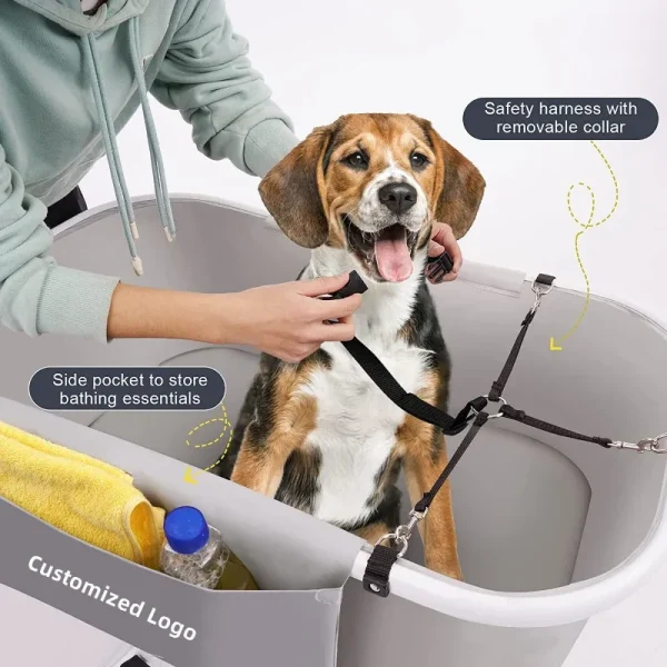 Household Foldable Dog and Cat Bath Basin Adjustable Height Pet Bath Tub Available Indoors and Outdoors Portable Dog Bath - Image 3