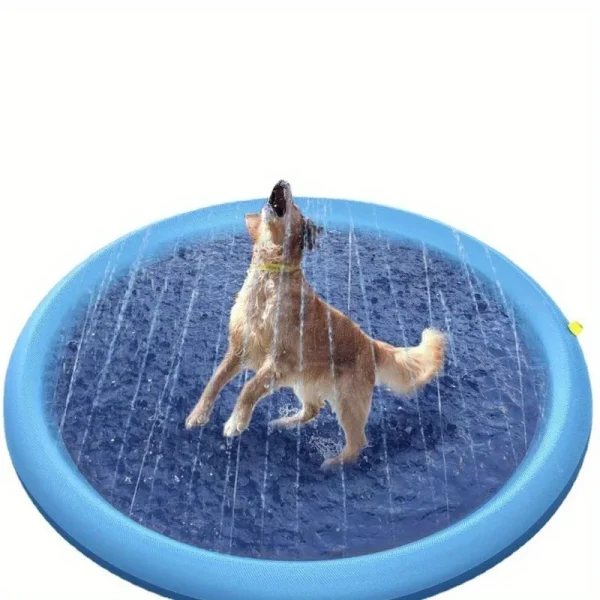Heavy-Duty Outdoor Pet Bathing Basin with Spray Function - Non-Slip Dog Water Play Mat for Summer Fun and Pet Bathing - Image 5