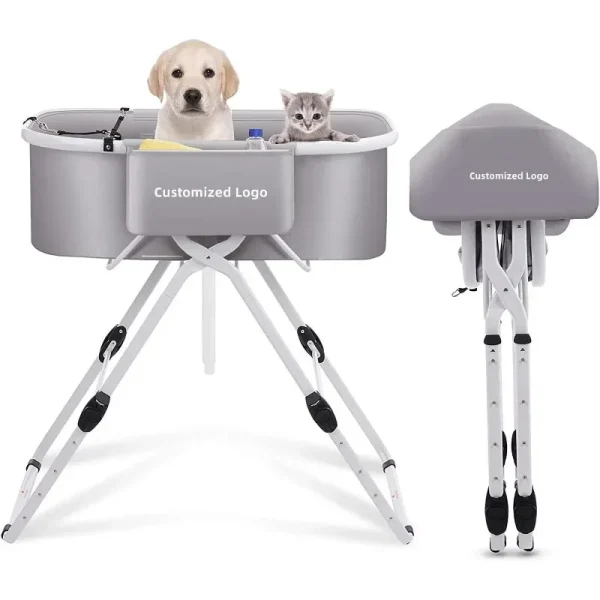Household Foldable Dog and Cat Bath Basin Adjustable Height Pet Bath Tub Available Indoors and Outdoors Portable Dog Bath - Image 2