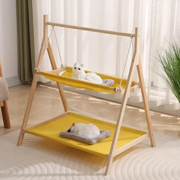 Solid Wood Cat Nest Ventilate Hanging Shaker Cats Cradle Hammock Beds Catnap Comfortable Pet Products Supplies Accessory