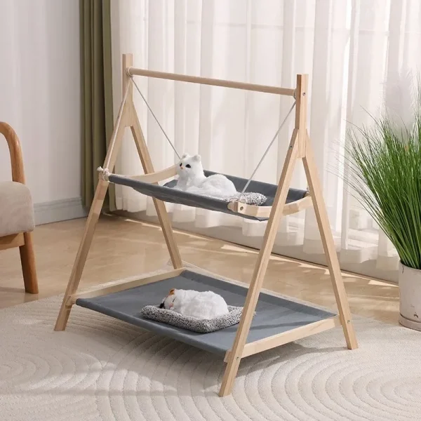 Solid Wood Cat Nest Ventilate Hanging Shaker Cats Cradle Hammock Beds Catnap Comfortable Pet Products Supplies Accessory - Image 3