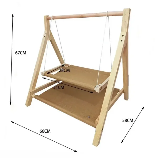 Dual-Layer Pet Hammock Comfortably Cats Swing Indoor Delicate Rest Area Thickened Cradle Multifunctional Light Luxury Cat Bed - Image 6