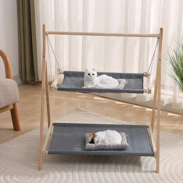Solid Wood Cat Nest Ventilate Hanging Shaker Cats Cradle Hammock Beds Catnap Comfortable Pet Products Supplies Accessory - Image 2