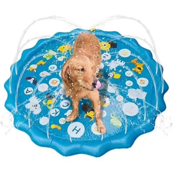 Heavy-Duty Outdoor Pet Bathing Basin with Spray Function - Non-Slip Dog Water Play Mat for Summer Fun and Pet Bathing - Image 2